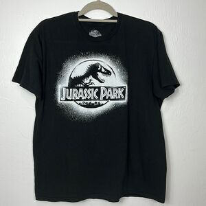 Universal Studios Black Cotton Jurassic Park T-shirt Size L